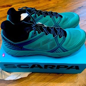 Scarpa Spin 2.0 Men’s Trail Running Shoe US Size 11 2/3 in Azure/Black